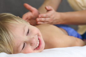 Massage children's back easing night sleep