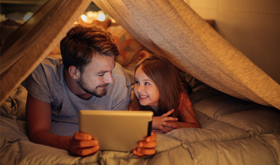 Father and daughther enjoying bonding time together