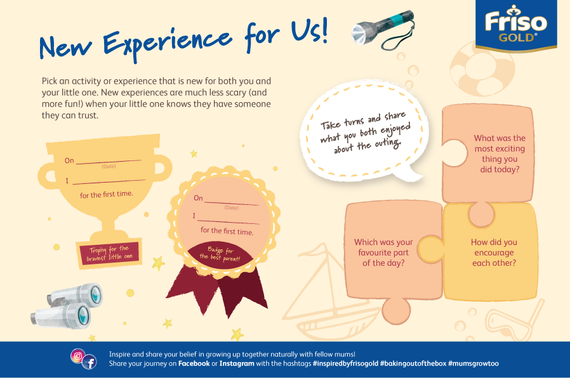 Challenge sheet for children to try something new and share their experience