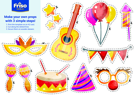 Different types of party prop templates