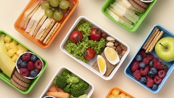 healthy food lunch boxes assortment
