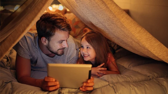 Father and daughther enjoying bonding time together