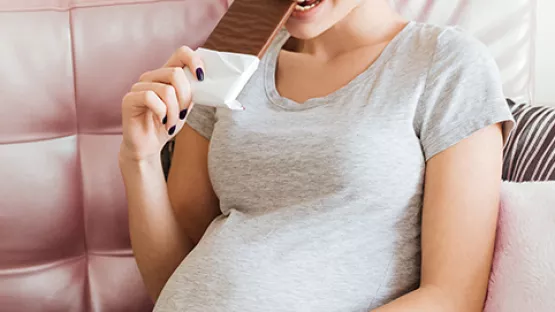 Pregnant woman eating chocolate moderately benefits