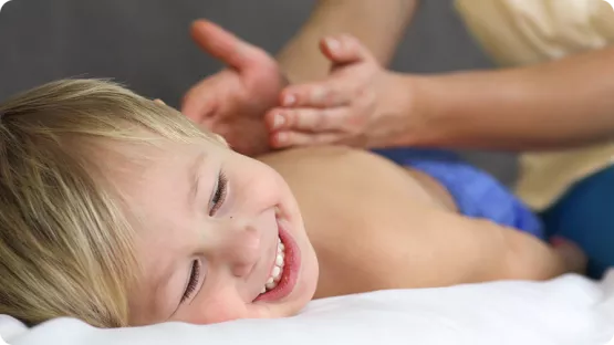 Massage children's back easing night sleep