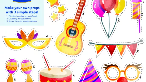 Different types of party prop templates